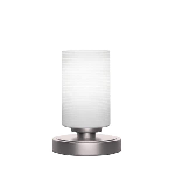 Unbranded Quincy 8 in. Graphite Accent Lamp with Glass Shade