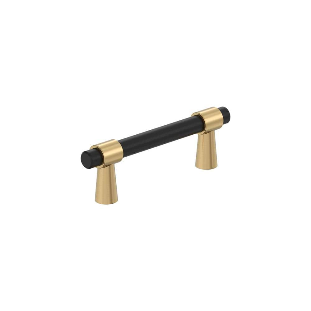 Mergence 3 in. (76mm) Modern Matte Black/Champagne Bronze Bar Cabinet Pull price history on PriceWatchPro