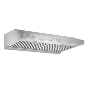 30 in. 400 CFM Ducted Kitchen Under Cabinet Range Hood Shell with Light in Stainless Steel