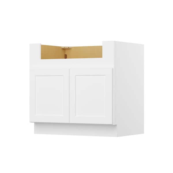36 in. W x 24 in. D x 34.5 in. H Ready to Assemble Farm Sink Bases Kitchen Cabinet in White