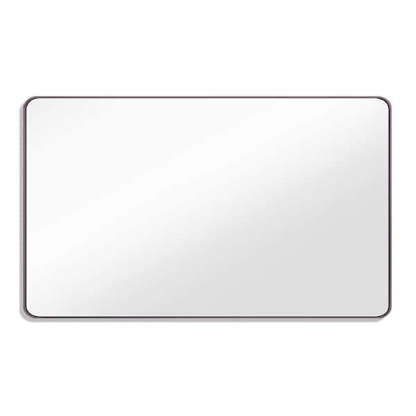 WELLFOR 60 in. W x 36 in. H Rectangle Aluminum Alloy Framed Wall Bathroom Vanity Mirror in Oil Rubbed Bronze