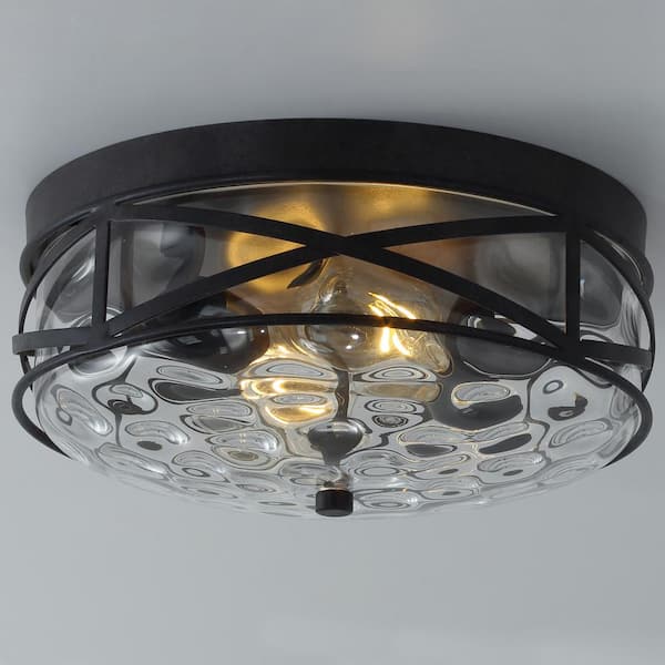 aiwen 11.4 in. 2-Light Farmhouse Flush Mount Ceiling Light Fixture