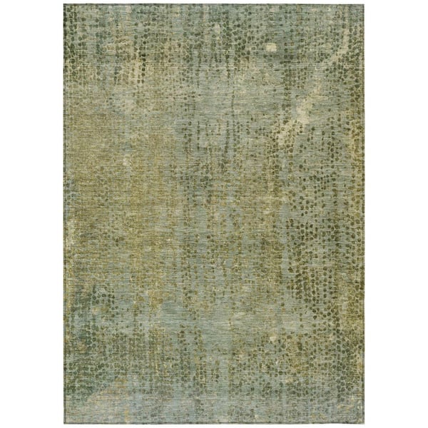 Chantille Machine Washable Indoor/Outdoor Abstract ACN2088 Green 8 ft. x 10 ft. Area Rug
