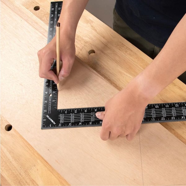 Setup Blocks Height Gauge Set 15Pcs with 16 in. x 24 in. Steel L Shaped Framing Square with Rafter Tables for Router Bit