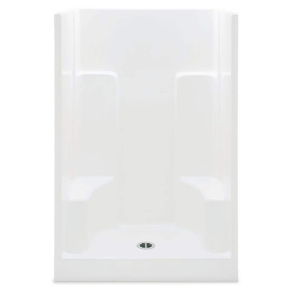 Aquatic Everyday AcrylX 48 in. x 35 in. x 72 in. 1-Piece Shower Stall with  2 Seats and Center Drain in White AX4834SH2SNB-WH - The Home Depot