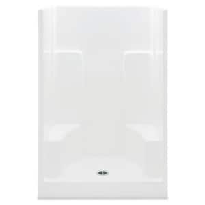 Everyday AcrylX 48 in. x 35 in. x 72 in. 1-Piece Shower Stall with 2 Seats and Center Drain in White