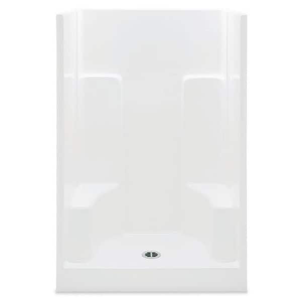 Aquatic Everyday AcrylX 48 in. x 35 in. x 72 in. 1-Piece Shower Stall with 2 Seats and Center Drain in White