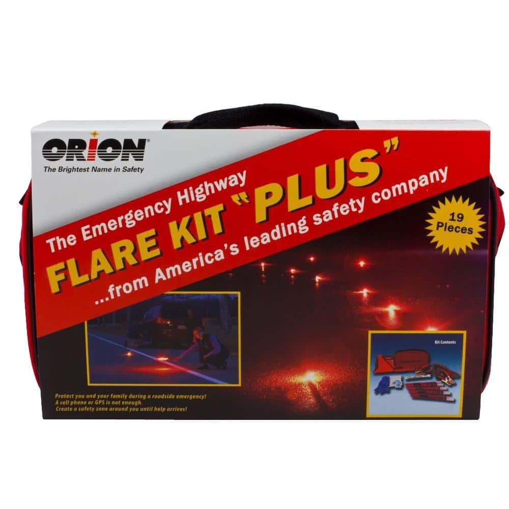 roadside emergency kit with flares