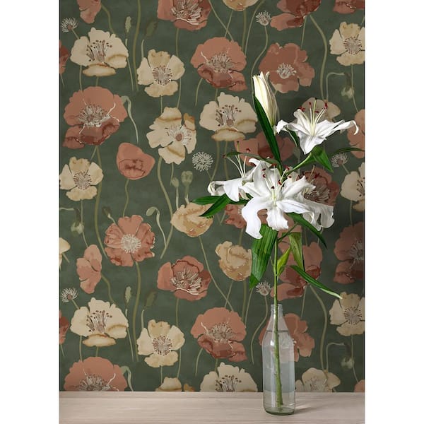 Adelia Moss Green Peel and Stick Wallpaper