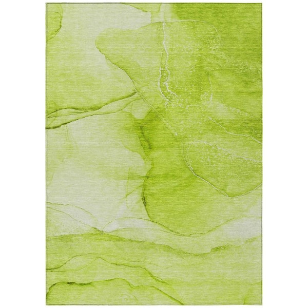HomeRoots Green 10 ft. x 14 ft. Abstract Indoor / Outdoor Area Rug ...