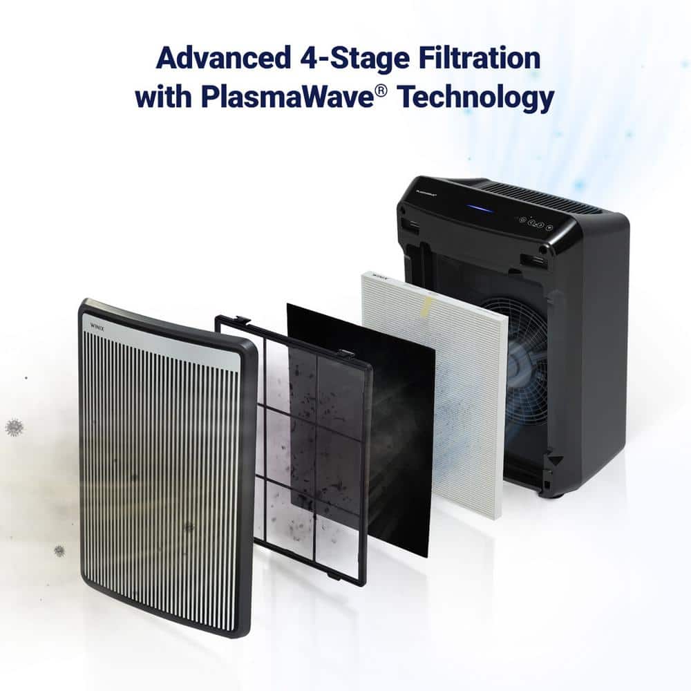 Winix Black 4-Stage HEPA Air Purifier with WiFi and PlasmaWave