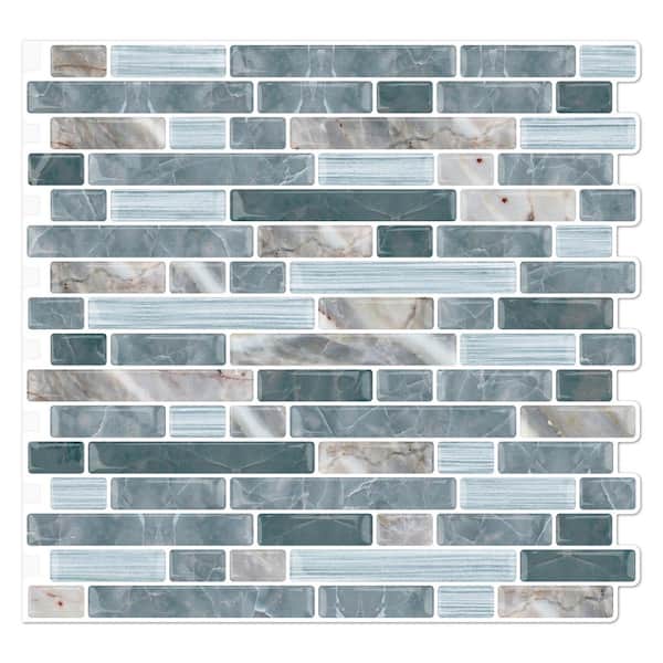 Yipscazo Classical Vinyl Collection Gray 10 in. x 10 in. Vinyl Peel and Stick Tile Backsplash (6.9 sq. ft./10-Sheets)