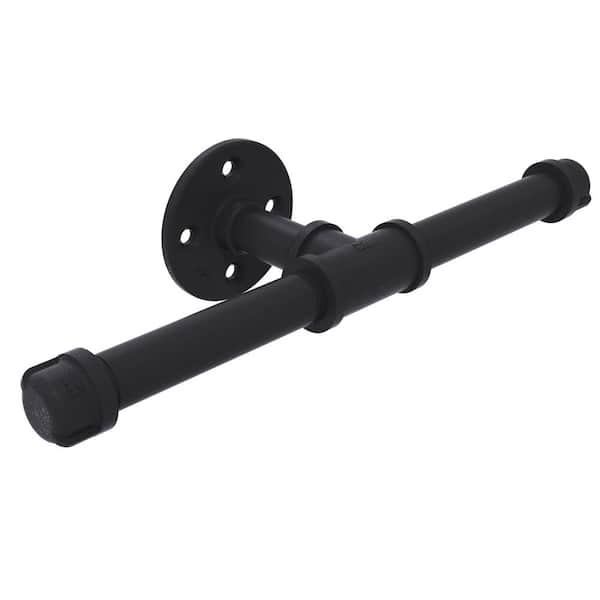 Allied Brass Pipeline Collection Double Roll Wall-Mount Toilet Paper Holder in Matte Black