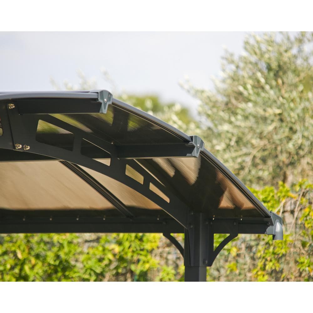 Arcadia 12' x 14' Gray Polycarbonate and Metal Carport Kit