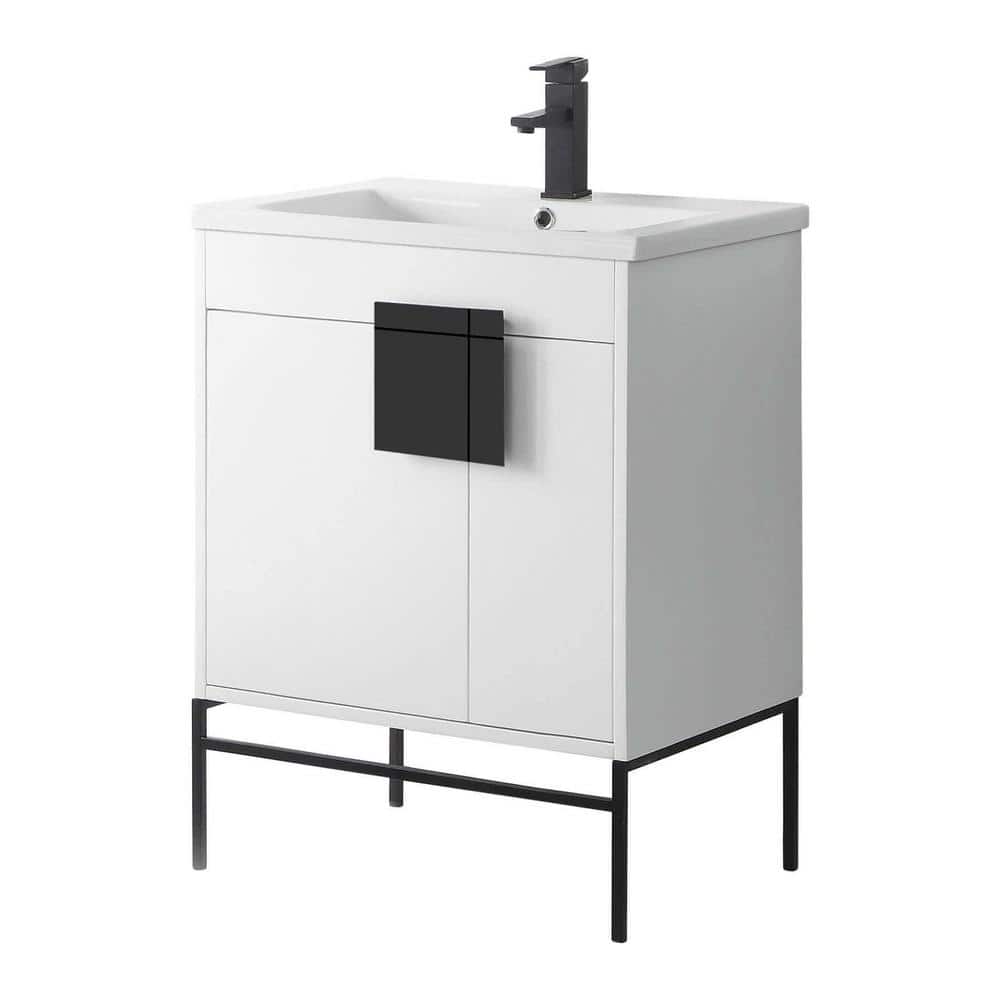 Shawbridge 30 in. W x 18.11 in. D x 33.5 in. H Bath Vanity in Matte White Paint with Ceramic Vanity Top in White price history on PriceWatchPro