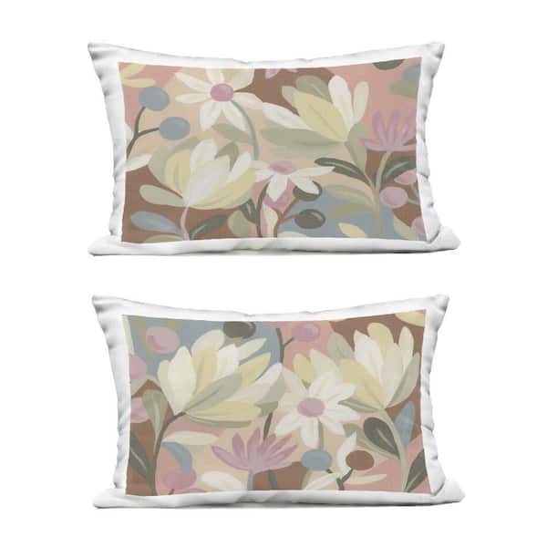 Stupell Industries Charming Muted Foliage Multi-Color Rectangular Outdoor Throw Pillow 2-Pack