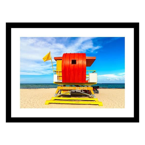 VENICE BEACH Collections RED LIFEGUARD STAND Framed Print by Unknown 1 Piece Framed Graphic Print Abstract Poster Art Print 18 in. x 14 in.