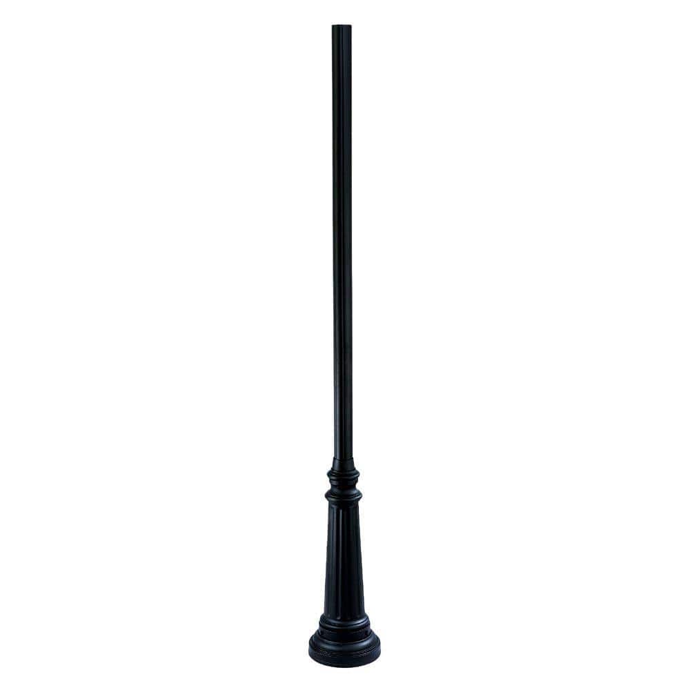 Classic 8' Fluted Cast Aluminum Outdoor Light Post - Matte Black