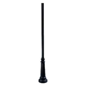 Surface Mounted Posts 8 ft. Matte Black Fluted Outdoor Light Post