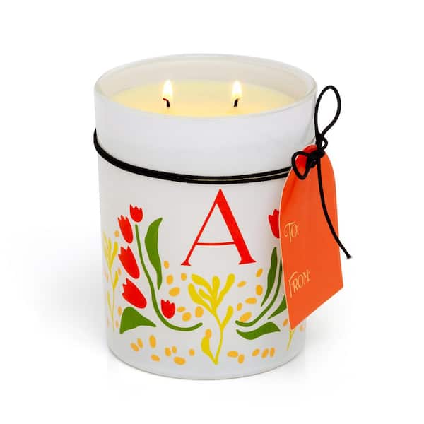 17.5 fl. oz Pink Peony, Tumbler Scented Candle-Dual Wicks, 110-Hour Burn Time (Letter A, 1 Pack)