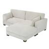 Uixe 84.8 in. W Square Arm 2-Piece Corduroy Fabric L-Shaped Sectional Sofa in. Beige CS06-2AR1OT-BE