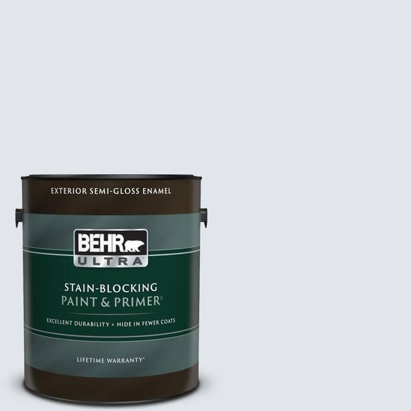 BEHR ULTRA 1 gal. #590E-1 Lavender Ice Semi-Gloss Enamel Exterior Paint & Primer