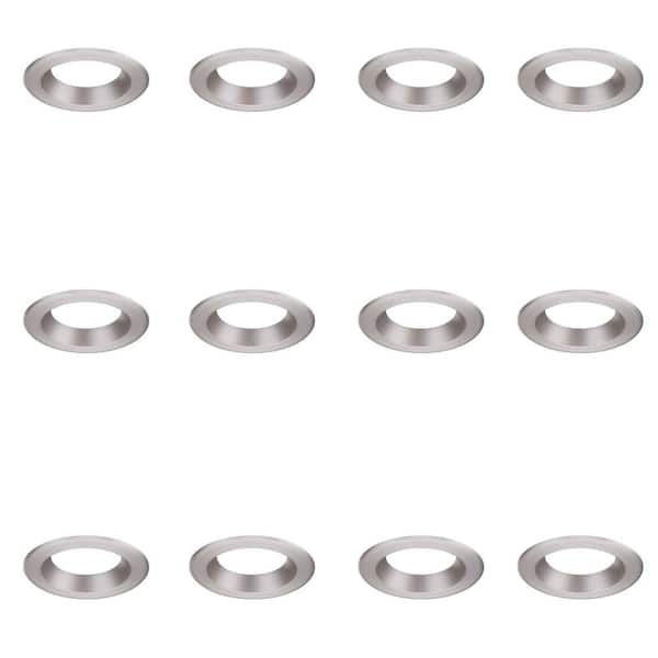 EnviroLite 6 in. Decorative Brushed Nickel Trim Ring for LED Recessed Light with Magnetic Trim Ring (12-Pack)