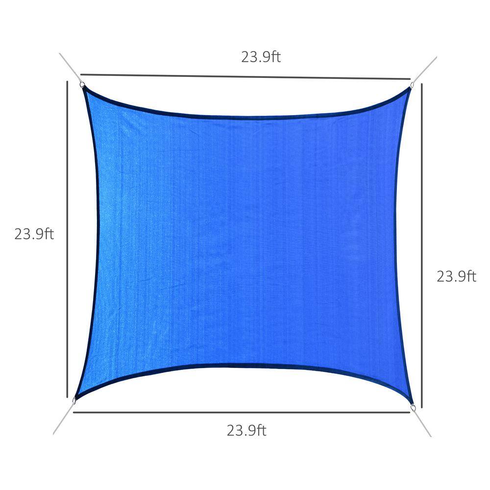 Outsunny 24' Blue Square UV Resistant Sunshade Canopy