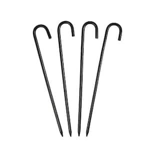 Multi Purpose Anchoring Pins, 10 in. Tall, Black Powder Coat (Set of 4)