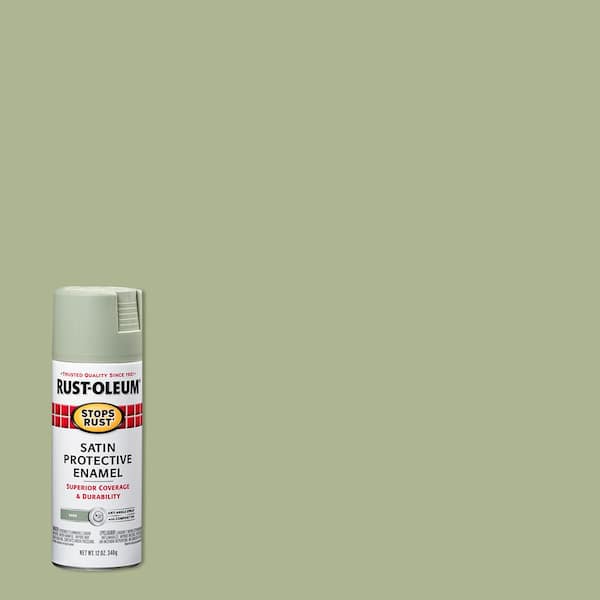 Rust-Oleum Stops Rust 12 oz. Protective Enamel Satin Sage Spray Paint (6-Pack)