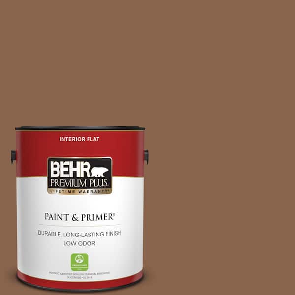 BEHR PREMIUM PLUS 1 gal. #S220-7 Molasses Flat Low Odor Interior Paint & Primer