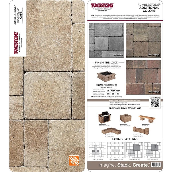 Pavestone Paper Sample Only of RumbleStone 10.5 in. x 7 in. Cafe Rectangle Concrete Paver (1-Piece)