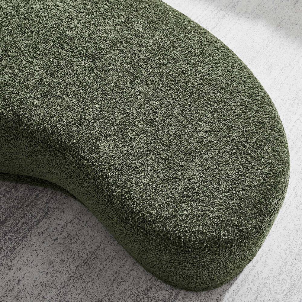 Nimbus Sage Green Chenille Curved Cocktail Ottoman Bench