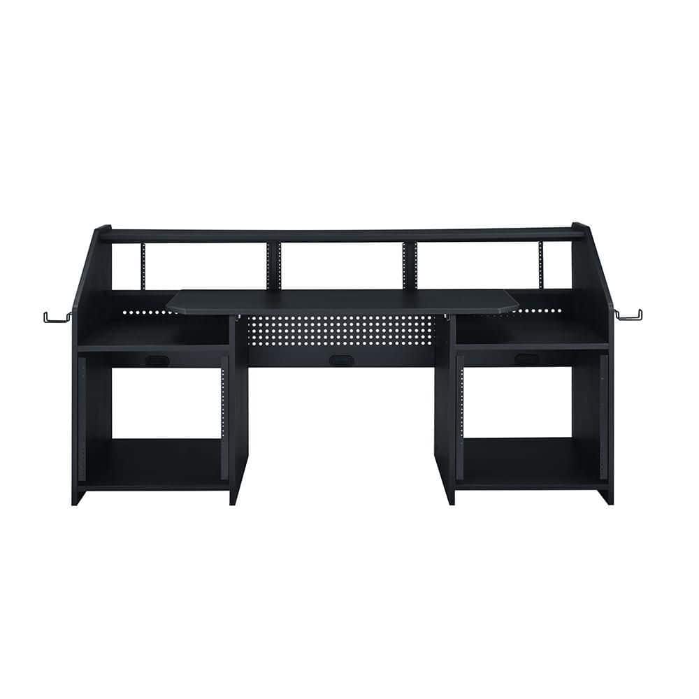 Studio Black 71" Music Desk with Keyboard Tray and Headphone Hooks