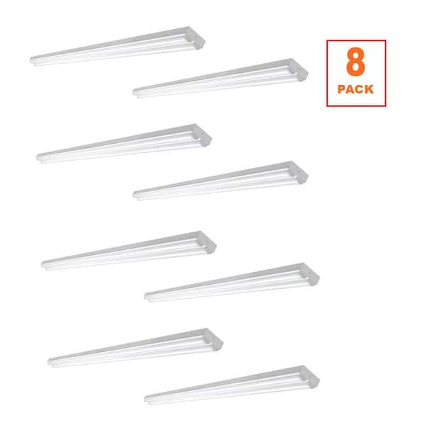 8 ft. 9000LM 90W 2-Light LED White Shop Light 120V Bright White 4000K Garage Lighting Non-Dimmable (8-Pack)