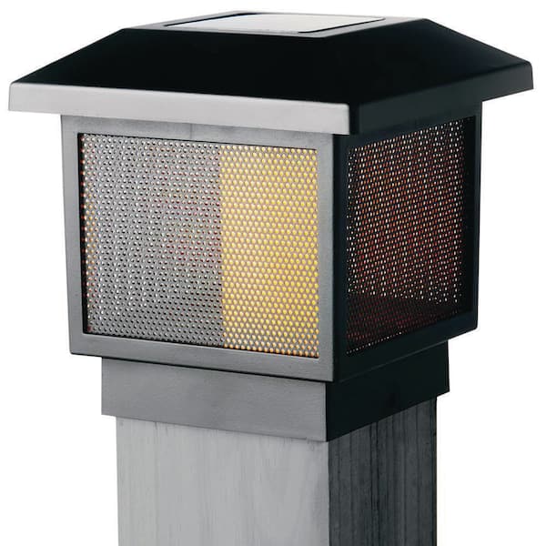 Veranda Solar Black LED 4 x 4 and 6 x 6 Deck Post Cap Light with