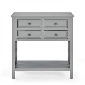 Coventry 32 in. Gray Standard Rectangle Wood Console Table with 4-Drawers