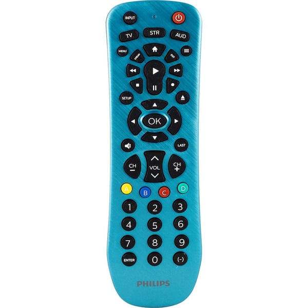 Philips 3-Device Universal TV Remote Control in Brushed Electric Blue