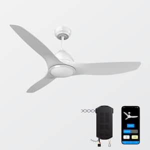 Smart WiFi LED 52 in. 3-Blade Ceiling Fan w/ Reverse Airflow, 6 Speed, 3 Light Settings, Compatible w/ Alexa and Google