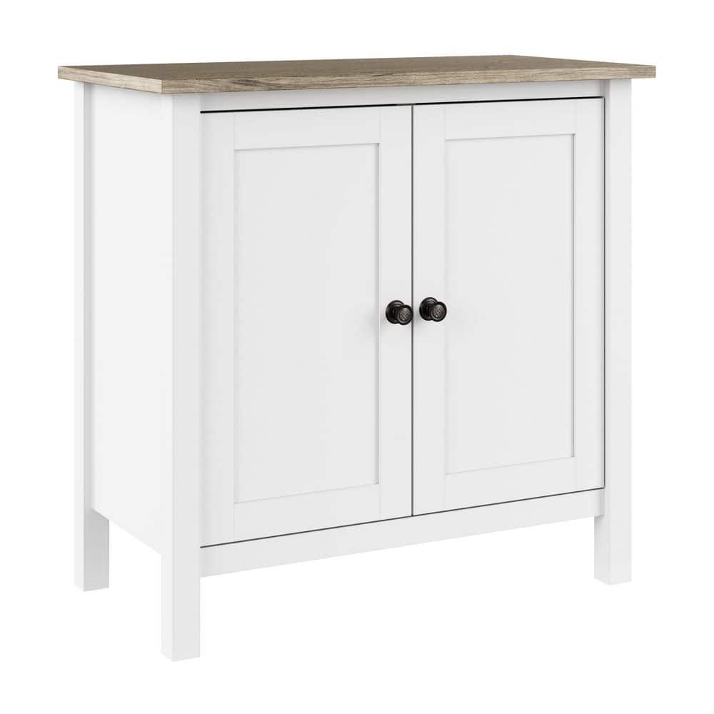Shiplap Gray and Pure White Farmhouse Storage Cabinet