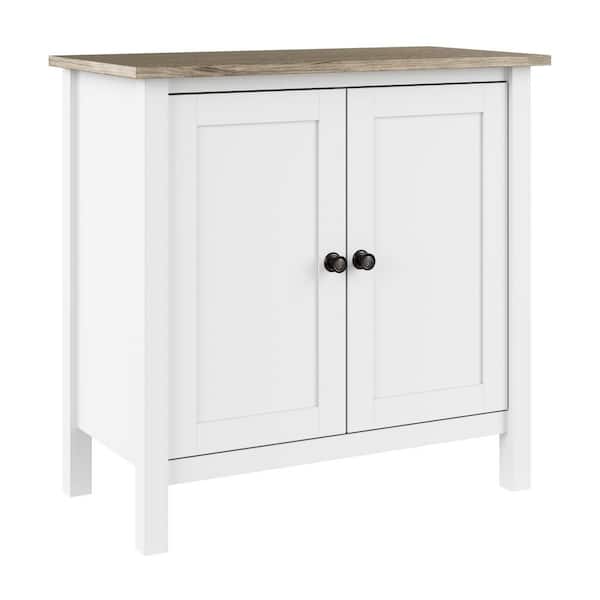Bush Furniture Mayfield Shiplap Gray/Pure White 30 in. Accent Storage Cabinet with Doors