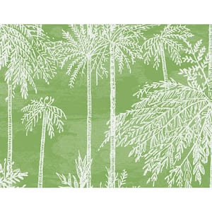 60.75 sq. ft. Coastal Haven Summer Fern Palm Grove Embossed Vinyl Unpasted Wallpaper Roll