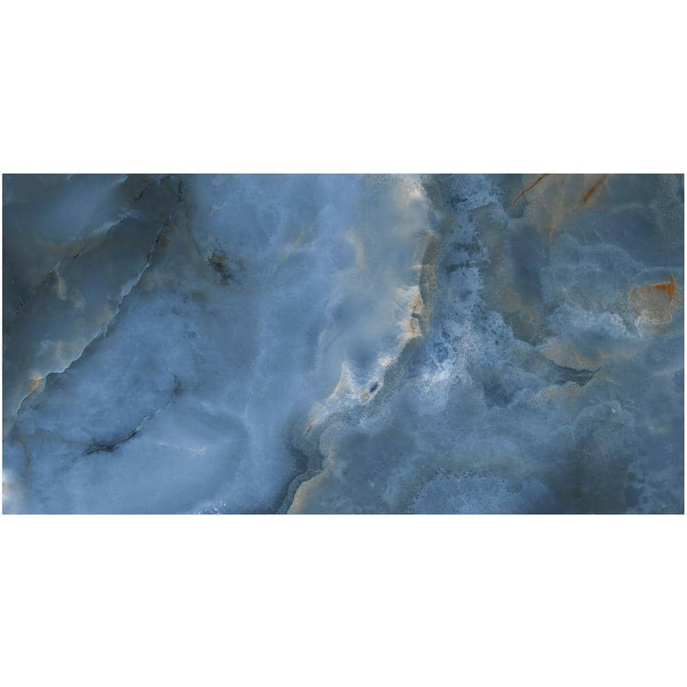 Regal Onyx Blue 24" x 47" Porcelain Marble Look Tile