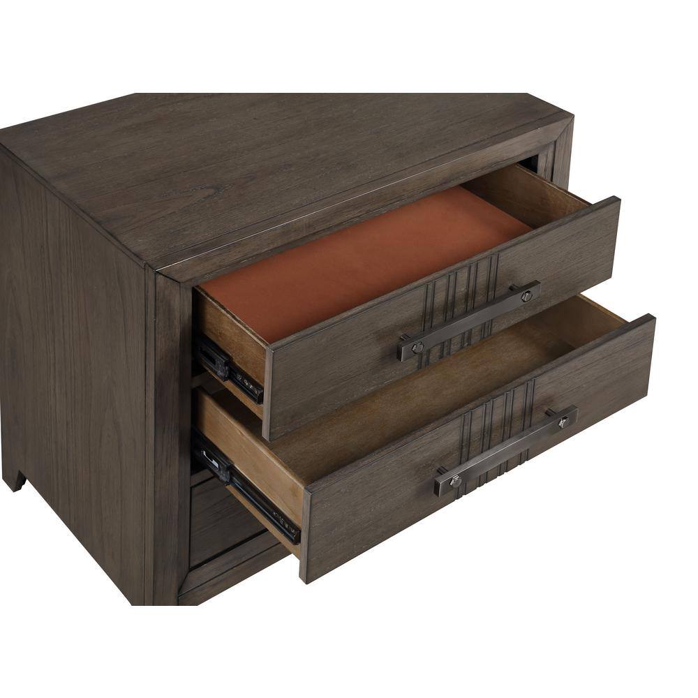 Landon Walnut Brown Pine Wood 3-Drawer Nightstand