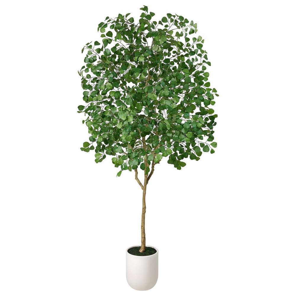 9 ft. Artificial Ficus Tree with White Planter, Large Faux Ficus Silk Tree for Indoor Home Decor and Housewarming Gift price history on PriceWatchPro