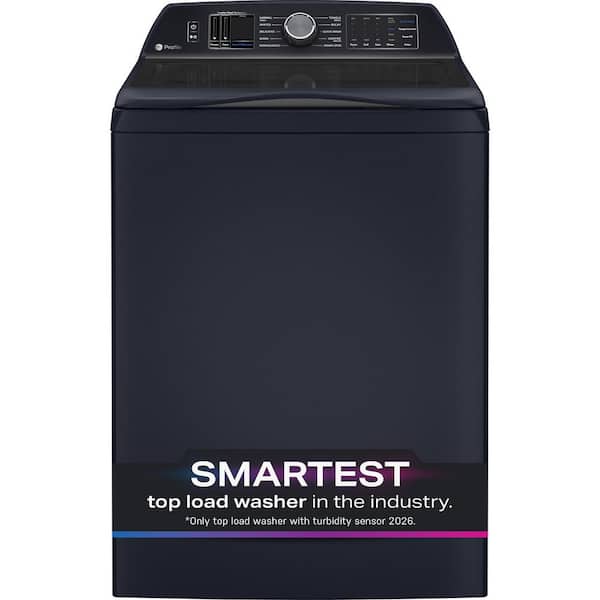 Profile 5.4 cu. ft. Top Load Washer in Sapphire Blue with Impeller, Adaptive SmartDispense and Built-In WiFi by SmartHQ