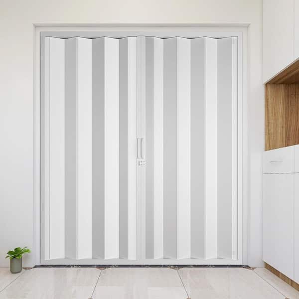 Helhom 72 in. x 80 in. White Interior PVC Accordion Door with