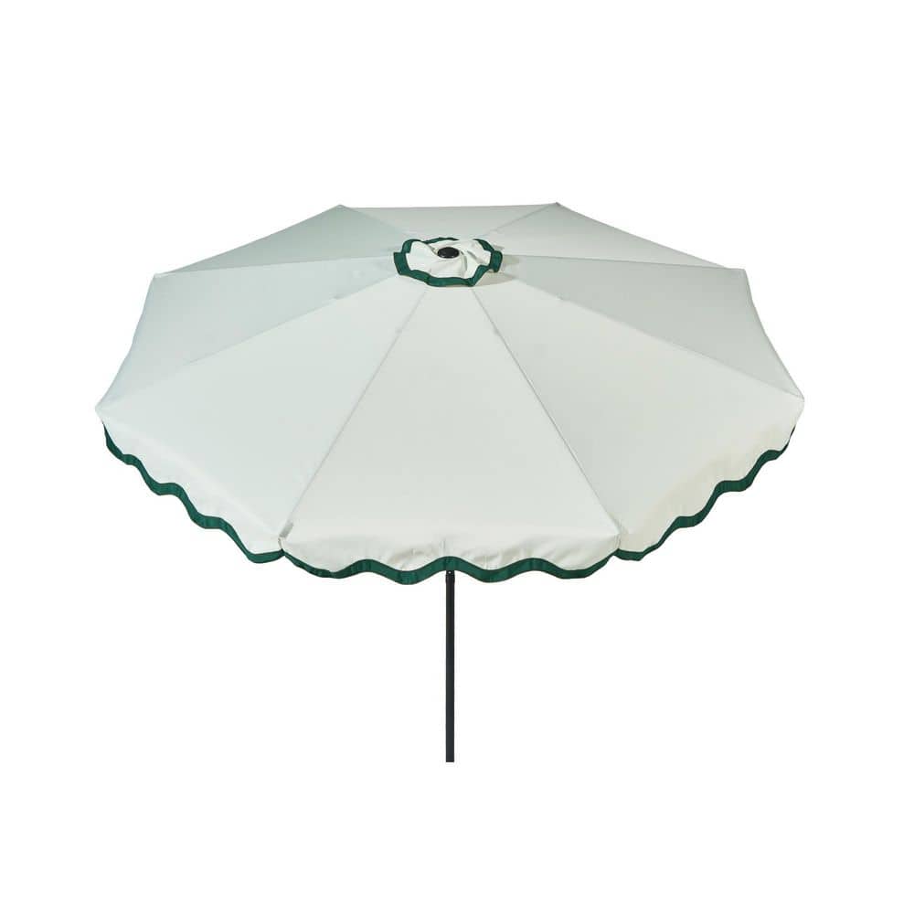 Siesta 10 ft. Steel Market Solar LED Patio Umbrella Crank and Auto-Tilt Patio Umbrella in Green price history on PriceWatchPro