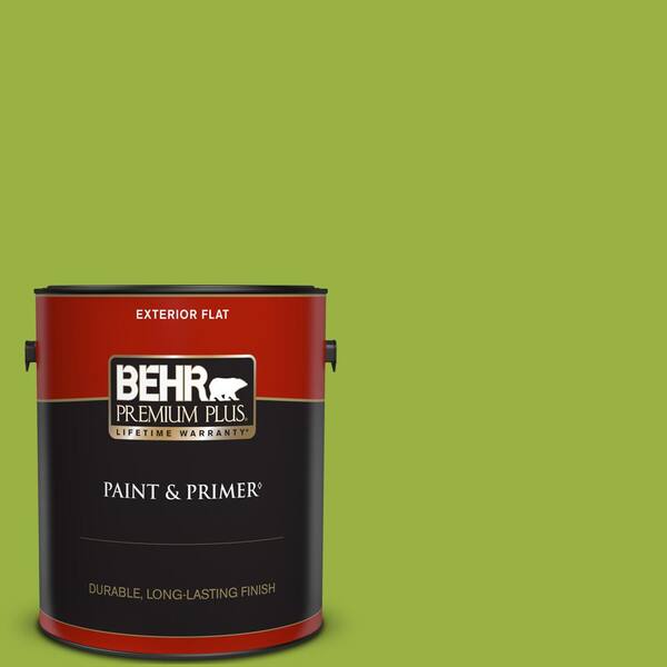 BEHR PREMIUM PLUS 1 gal. #410B-7 Bamboo Leaf Flat Exterior Paint & Primer