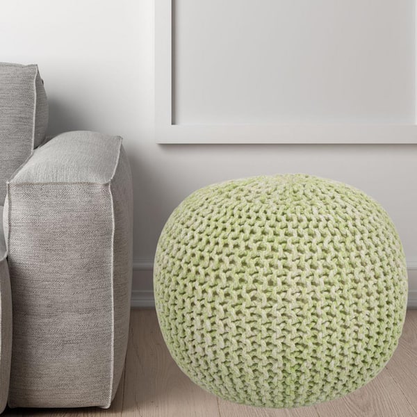 HomeRoots Bernadette Green Upholstered Accent Ottoman